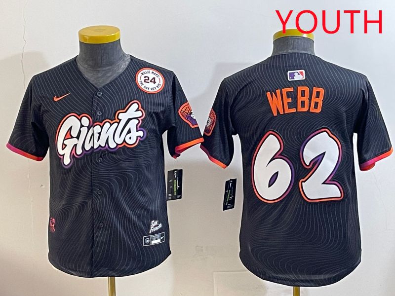 Youth San Francisco Giants #62 Webb Black Joint Name 2025 Nike MLB Jersey style 10
